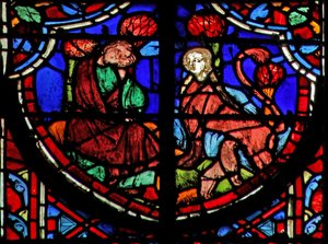 Vindu w11 Jeremiah ser en sjakal - med hunnhode som mater ungene sine?. Lam IV 3 av French School