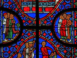 Vindu w11 som viser tilskuere ved St Andrews-begravelsen av French School