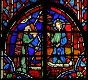Window w11 Judas datter drikker Guds vredes vin. Lam I 15 av French School