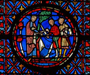 Window w12 Achior leverte Judith VI 10 av French School