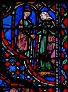 Window w14 David gifter seg med Abigail I Sam XXV 42 av French School