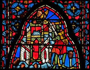 Vindu w15 hellige relikvier: ?Heraclius foran den mirakuløse forseglede porten i Jerusalem av French School
