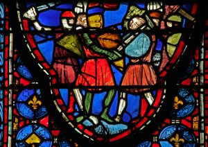 Window w15 Holy Relics: Heraclius kjemper mot Croesus sønn av French School