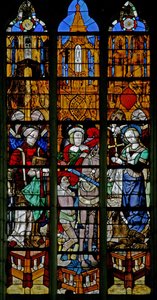 Vindu w17 som viser St. Lawrence, St. Martin og St. Margaret av French School