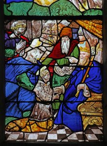 Vindu w18 som viser en scene fra Life of St Yves - av French School