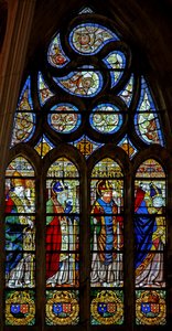 Vindu w201 som viser St. Marceau(?), St. Remi, St. Martin og St. Denis av French School