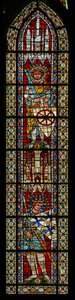 Vindu w203 som viser St George og St Innocentius av French School