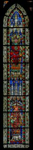 Vindu w207 som viser St. Garonius og St. Victor av French School