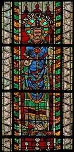 Vindu w207 som viser St. Narcissus av French School