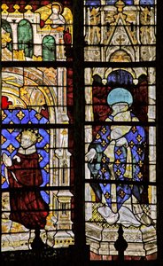 Vindu w210 som viser St Denis med giveren Charles VI av French School