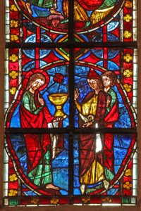 Vindu w210 som viser St James med magikeren Hermogenes og Philetus av French School
