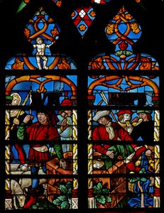 Vindu w234 som viser Joseph er senket ned i gropen av French School