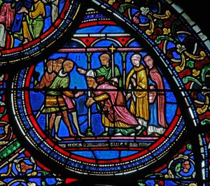 Vindu w23 som viser drapet på St. Thomas Becket av French School