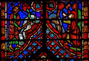 Vindu w2 Moses treffer klippen til Horeb Ex XVII 35 av French School