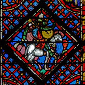 Window w2 Faraos hær forfølger israelittene Ex XIV 8 av French School
