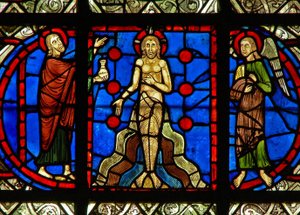 Fenster w31, Darstellung der Taufe im Jordan von French School