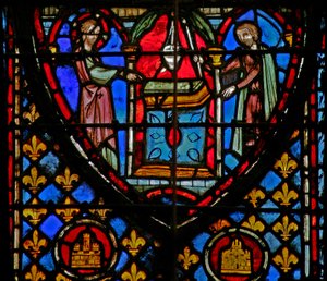 Vindu w3 Gud beordrer arrangementet av lampene i Temple Numb VIII 2 av French School