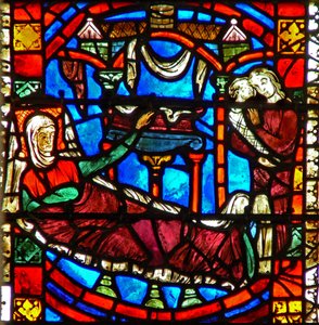 Vindu w51 som viser fødselen til St. Nicholas av French School