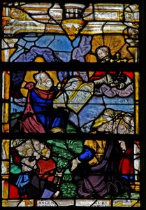 Vindu w5 som viser Moses på Sinai-fjellet av French School