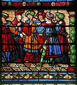 Vindu w6 som viser fariseerne i synagogen av French School