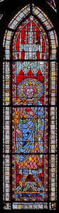 Vindu w7 som viser Louis, sønn av Lotharius II av French School