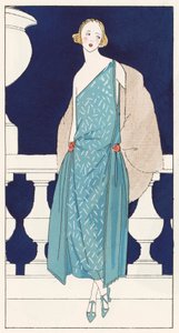 Damekjole av designer Jenny (Jenny Sacerdote) på 1920-tallet (fargelitografi) av French School