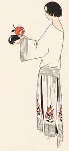 Damemote fra 1920-tallet (fargelitografi) av French School