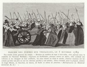 Kvinners marsj mot Versailles, den franske revolusjonen, 5. oktober 1789 av French School