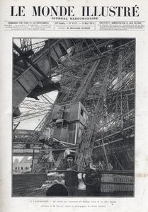 World Fair in Paris 1889 -The lifts path on the first floor of the Eiffel Tower - L