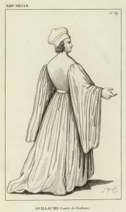 XIII Century, Guillaume, greve av Toulouse (gravering) av French School