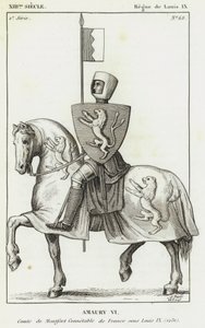 XIII århundre, regjering av Ludvig IX, Amaury VI, grev av Montfort konstabel av Frankrike under Ludvig IX av French School