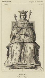 XIII Century, Reign of Louis IX, Louis IX, Royal Costume (gravering) av French School