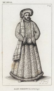 XII Century, Alain Fergent, hertug av Bretagne (gravering) av French School
