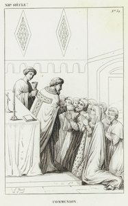 XII Century, nattverd (gravering) av French School