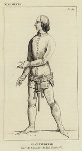 XIV Century, Jean Vaudetar, Valet de Chambre av kong Charles V (gravering) av French School
