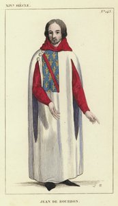 XIV Century, Jean de Bourbon (farget gravering) av French School