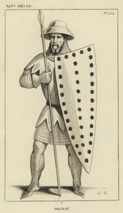 XIV Century, Soldat (gravering) av French School