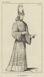 XIV Century, A Lord (gravering) av French School