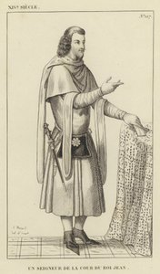 XIV Century, A Lord of the Court of King John (gravering) av French School