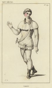 XIV Siecle, Betjent (farget gravering) av French School