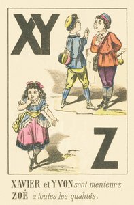 X Y Z: Xavier og Yvon er løgnere. Zoe har alle egenskapene av French School