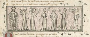 Yates Thompson 21, f. 165, Seven Deadly Sins, ca. 1380 (vellum) av French School