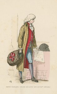 Ung fransk dandy fra Ludvig XVIs regjeringstid, 1700-tallet av French School