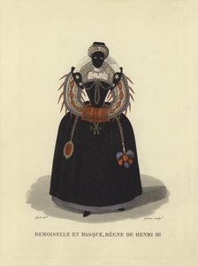 Ung dame i maske, regjering av Henry III av Frankrike av French School