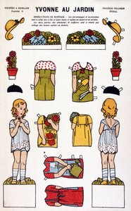 Yvonne i hagen: decoupage. 1800-tallet. av French School