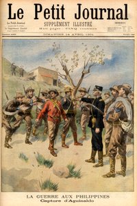arrestasjon av frihetskjemper Emilio Aguinaldo Forsiden til avisen "Le Petit Journal" 14. april av French School