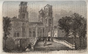 cathedrale Notre-Dame (Notre Dame) de Laon (1150-1180), Aisne - engraving in “” Histoire de France”” by Victor Duruy (1811-1894) - 1882 av French School