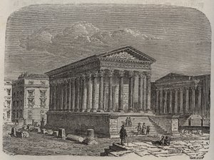 house Carree de Nimes - France, Languedoc-Roussillon, Gard - engraving in “” Histoire de France”” by Victor Duruy (1811-1894) - 1882 av French School