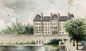 utsikt over slottet Meudon (Seine og Oise). av French School