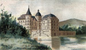 utsikt over slottet Vizille en Isere. av French School